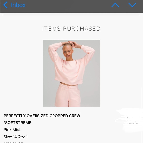 Lululemon Perfectly Oversized Cropped Crew Softstreme Pink Mist - Picture 1 of 4